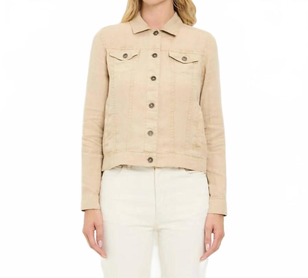 NEW MICHAEL STARS jean linen jacket in macadamia